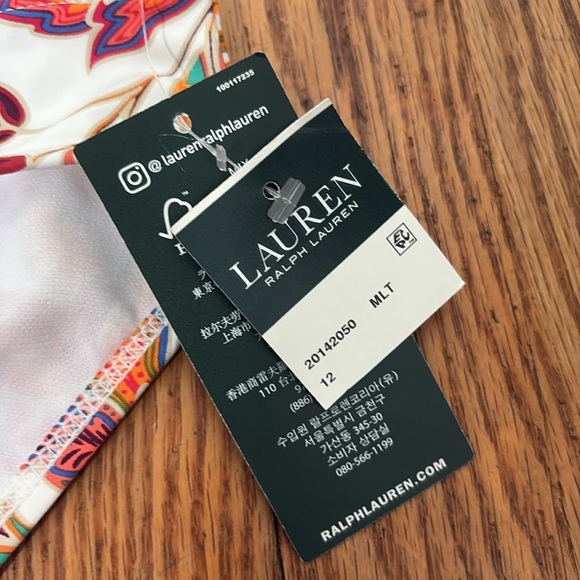 LRL Ralph Lauren Jacobean Floral Hipster Bikini Bottom size 12 NWT - Picture 5 of 7